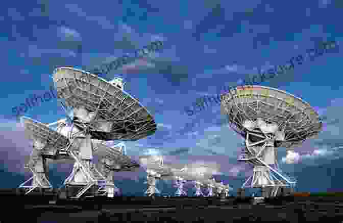 A Large Radio Telescope Dish Pointed Towards The Night Sky, Surrounded By A Vast Expanse Of Stars. Radio Astronomy Teacher S Notebook: A Beginners Guide To Amateur Radio Astronomy