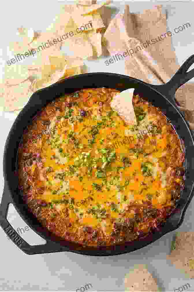 A Piping Hot Skillet Of Creamy Texas Chile Cheese Dip, Adorned With Diced Jalapeños And Ground Beef QUESO : Regional Recipes For The World S Favorite Chile Cheese Dip A Cookbook