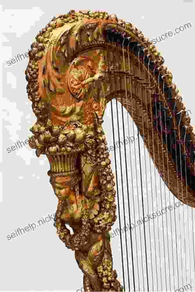 Close Up Of The Mythical Golden Harp, Its Intricate Design Glowing With A Warm Golden Aura Light Singer: Kingdom Of Runes 4